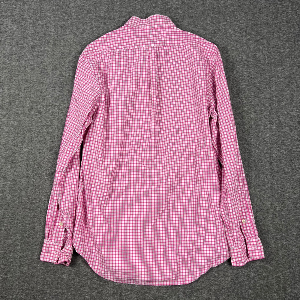 Ralph Lauren Button Down Shirt Mens Medium Pink Gingham Check Long Sleeve Preppy - Picture 4 of 9